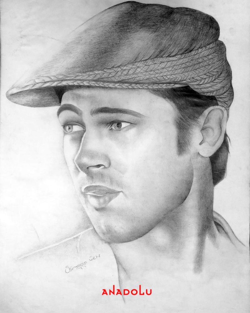 Brad Pitt Karakalem Çizimleri İstanbul